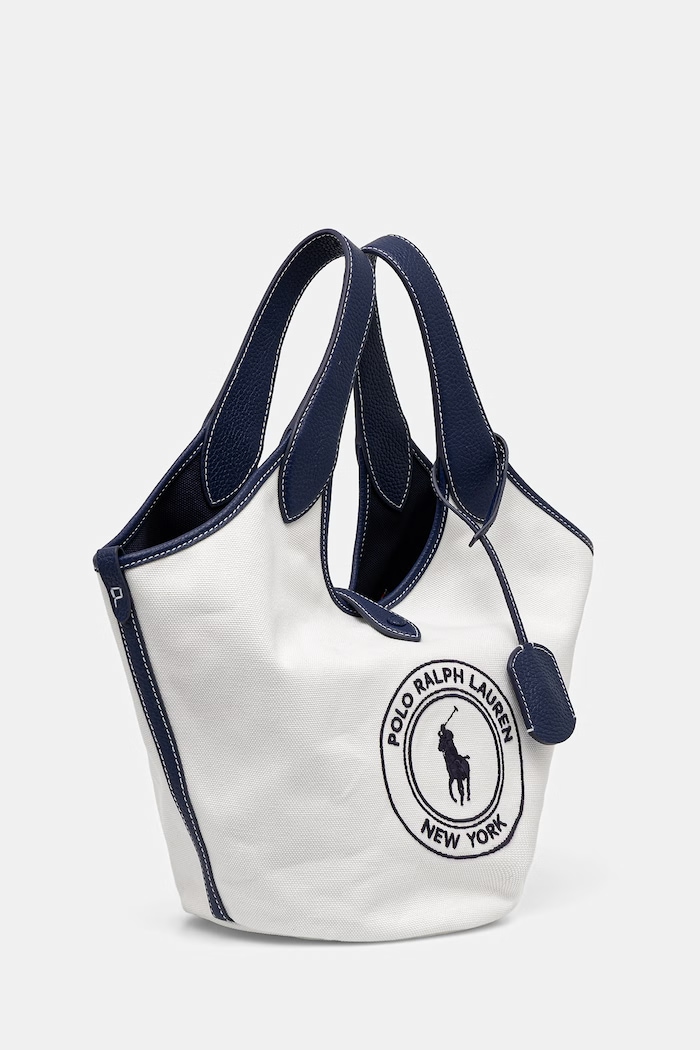 Polo Ralph Lauren torebka tote damska bawełniana 428P23827 biały AW26
