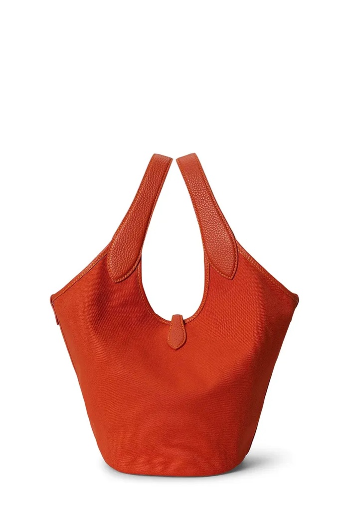 Polo Ralph Lauren torebka tote damska bawełniana 428P23827 pomarańczowy AW26