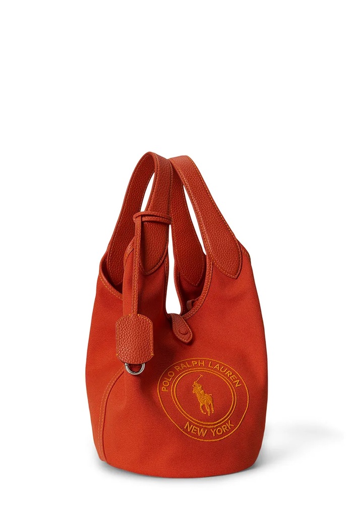 Akcesoria Polo Ralph Lauren torebka tote damska bawełniana 428P23827 pomarańczowy