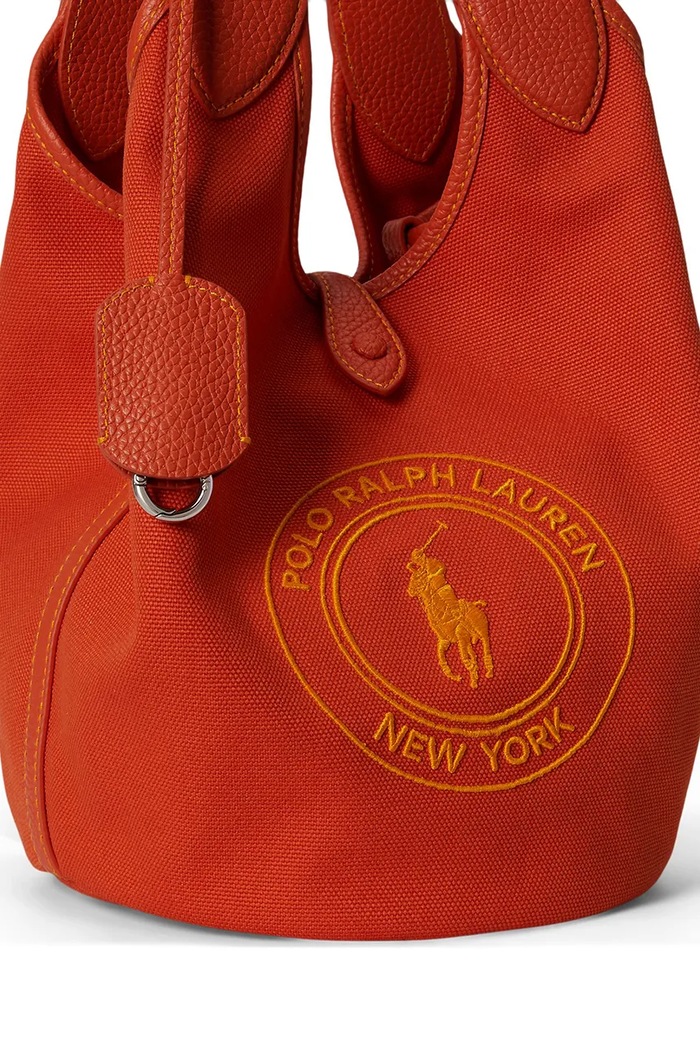 Polo Ralph Lauren torebka tote damska bawełniana pomarańczowy 428P23827