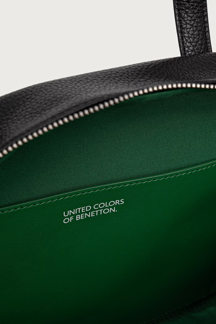 Torebka shopper damska z imitacji skóry United Colors of Benetton czarny 641BVY03I