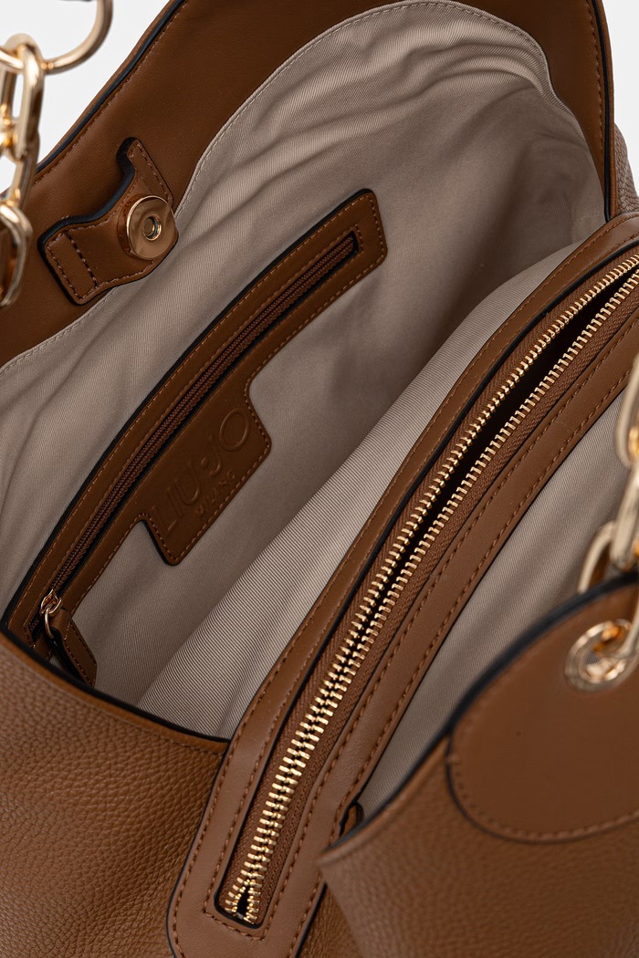 Liu Jo torebka shopper damska z imitacji skóry AF6024.ES039 brązowy