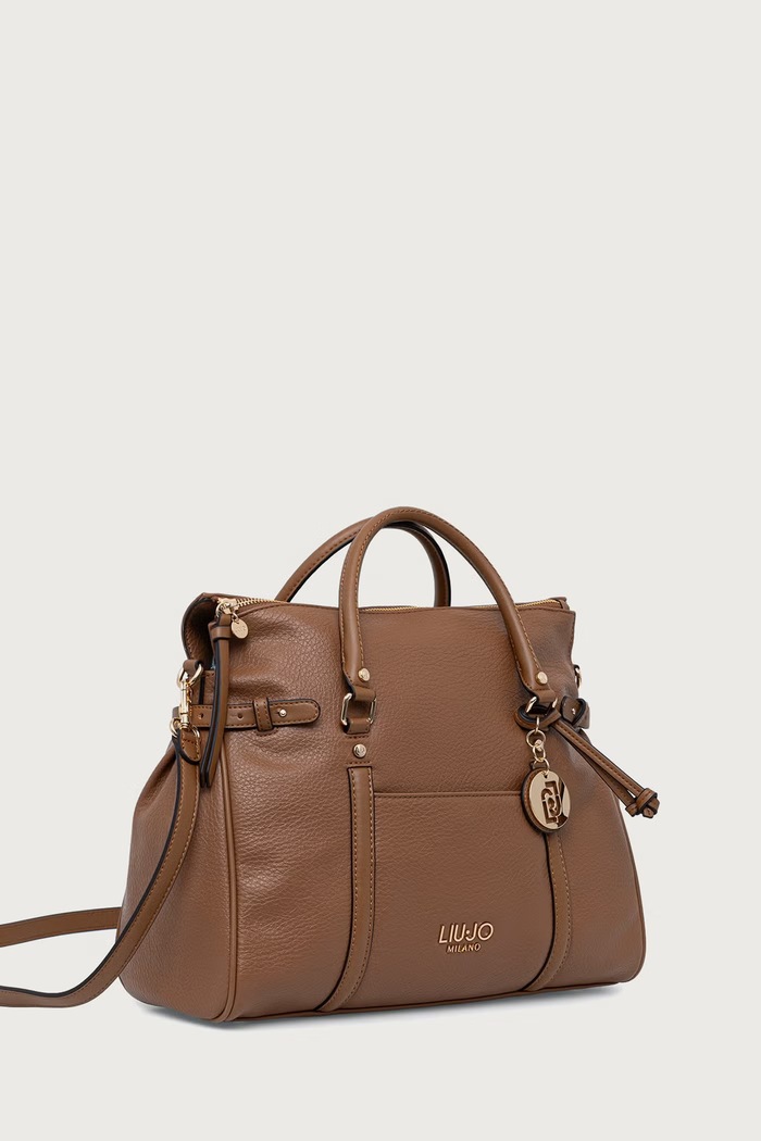 Liu Jo Torebka shopper damska z imitacji skóry AF6019.E1109 brązowy AW26