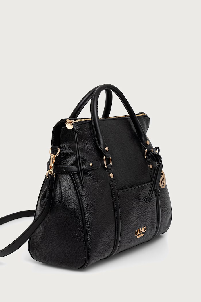 Liu Jo Torebka shopper damska z imitacji skóry AF6019.E1109 czarny AW26