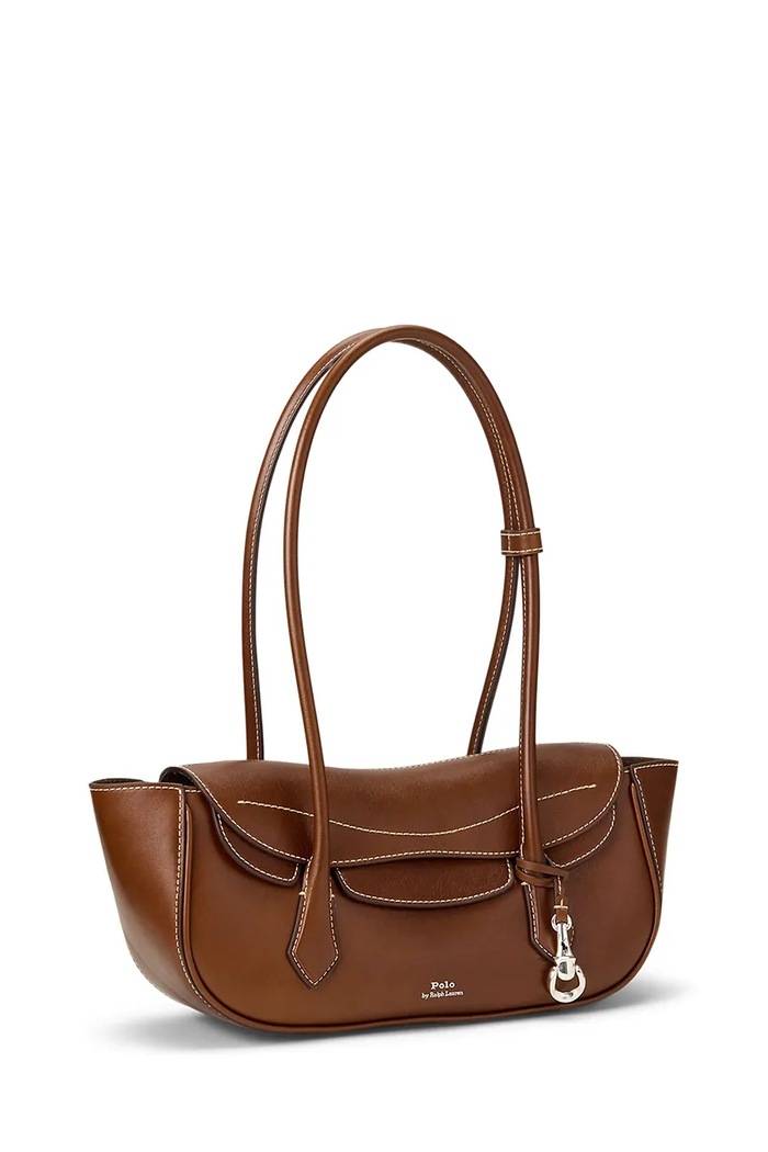 Akcesoria Polo Ralph Lauren torebka damska skórzana 428P14300 brązowy