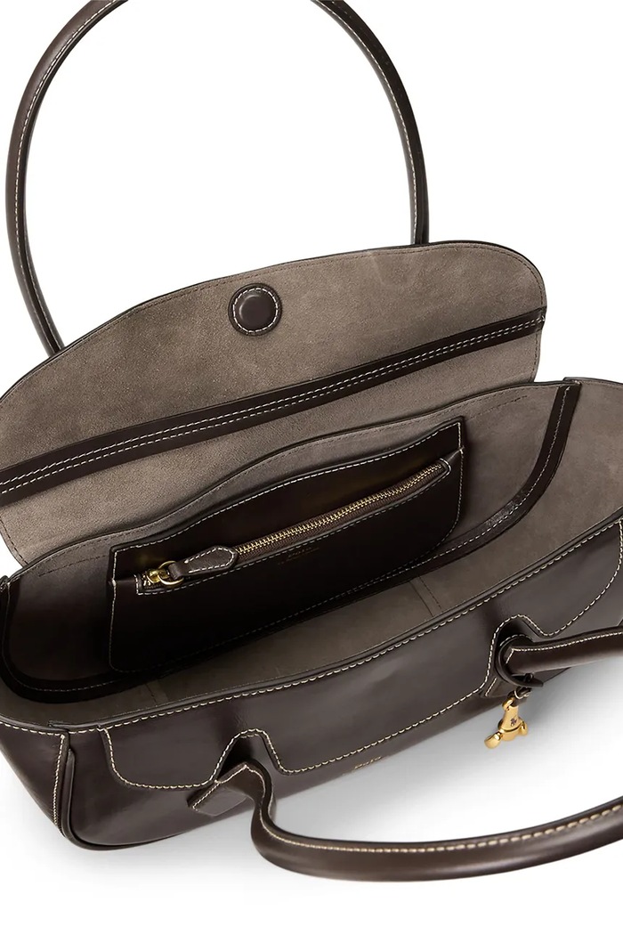 Borsa da donna in pelle Polo Ralph Lauren marrone 428P14300