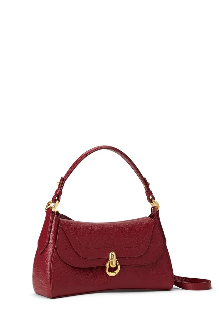 Akcesoria Polo Ralph Lauren torebka crossbody damska skórzana 428P14296 bordowy