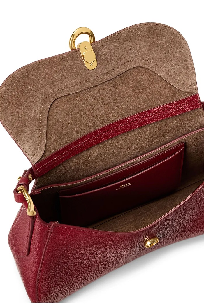 Polo Ralph Lauren torebka crossbody damska skórzana bordowy 428P14296