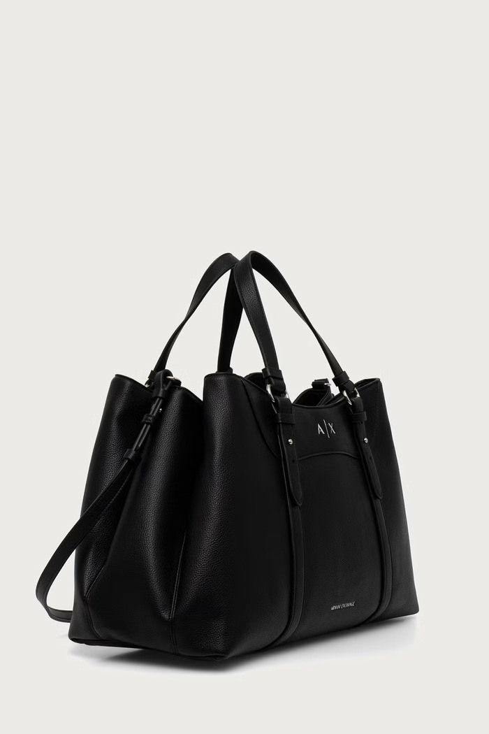 Armani Exchange Shopper torba za žene od imitacije kože XW003169.AF26578 crna AW26