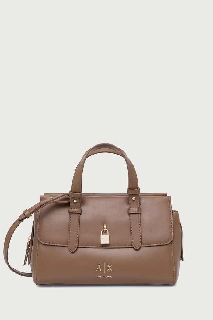 Armani Exchange Torebka crossbody damska z imitacji skóry beżowy XW003055.AF28605