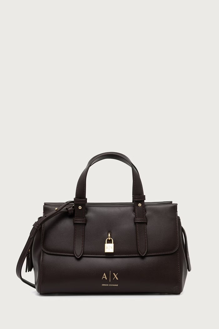Armani Exchange Torebka crossbody damska z imitacji skóry brązowy XW003055.AF28605