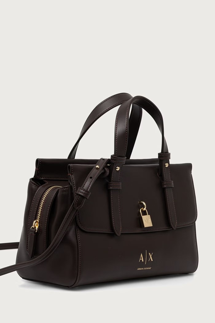 Armani Exchange Torebka crossbody damska z imitacji skóry XW003055.AF28605 brązowy AW26