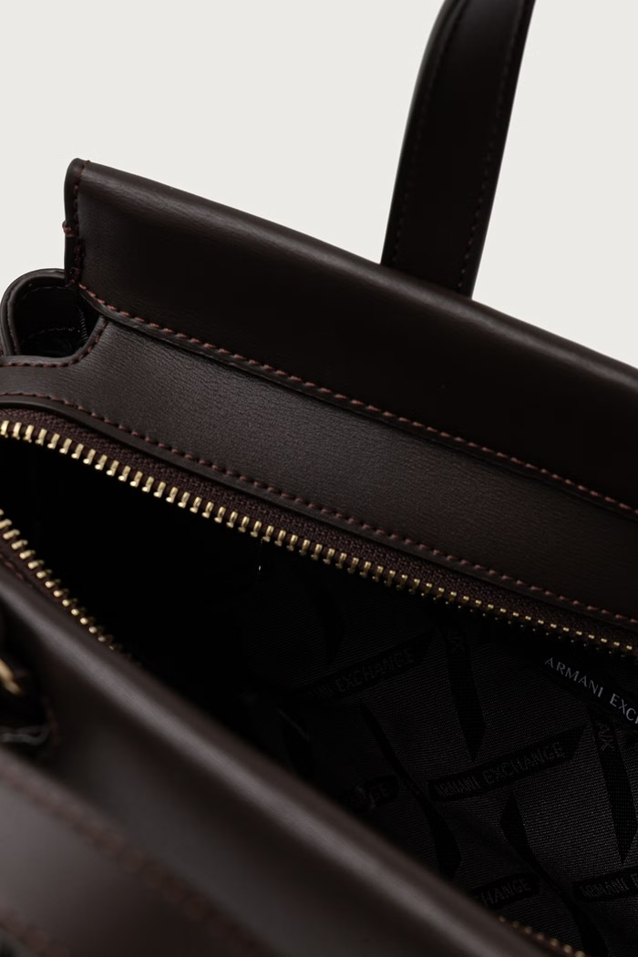Torebka crossbody damska z imitacji skóry Armani Exchange brązowy XW003055.AF28605