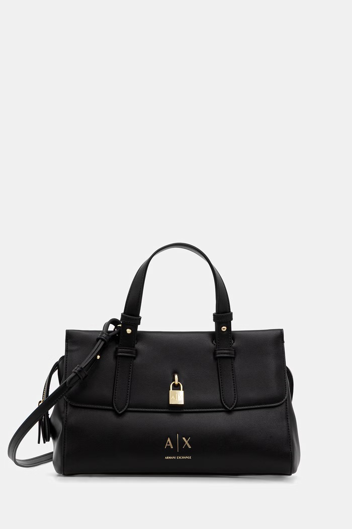 Armani Exchange crossbody torba za žene od imitacije kože crna XW003055.AF28605