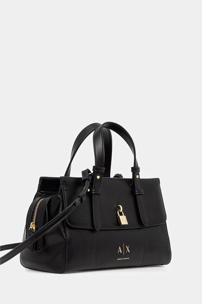 Armani Exchange crossbody torba za žene od imitacije kože XW003055.AF28605 crna AW26