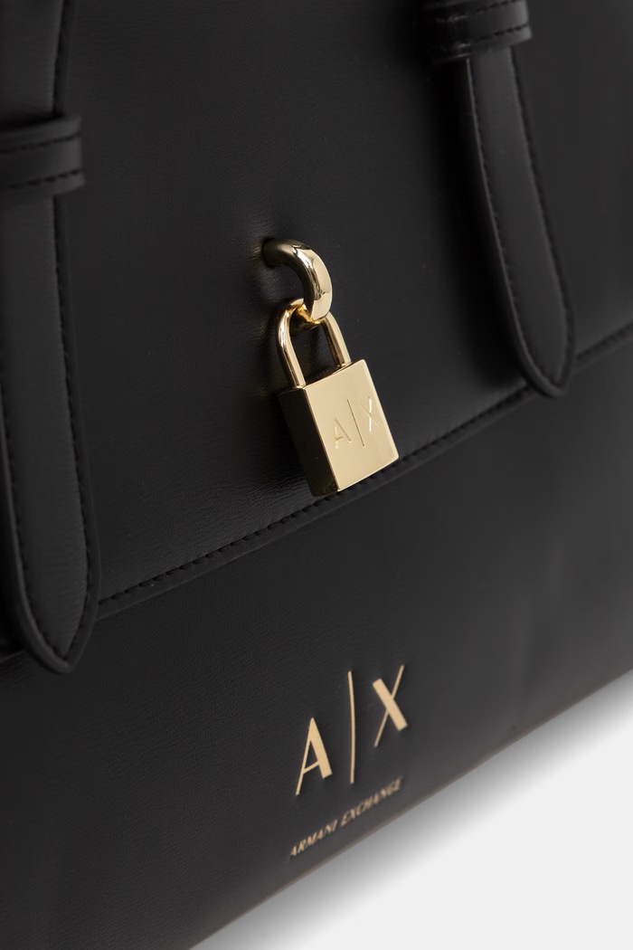 Armani Exchange crossbody torba za žene od imitacije kože crna XW003055.AF28605