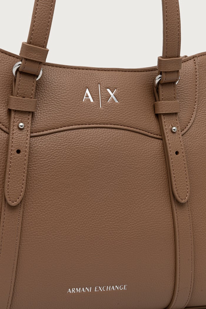 Torebka damska z imitacji skóry Armani Exchange XW003035.AF26578 beżowy