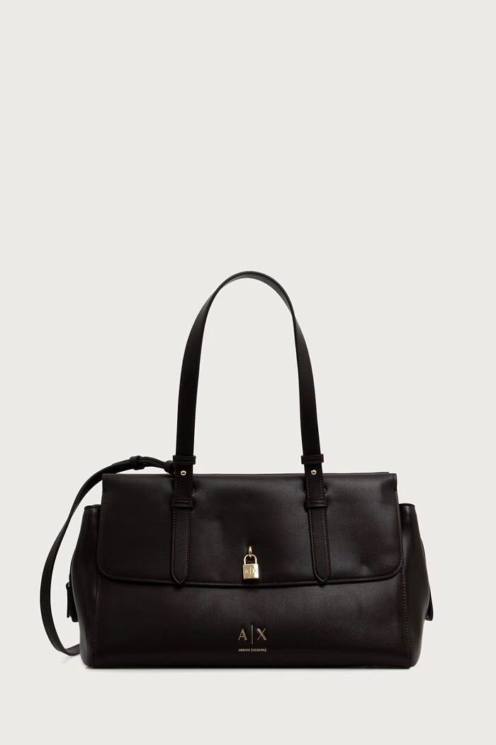 Armani Exchange Torebka shopper damska z imitacji skóry brązowy XW003020.AF28605