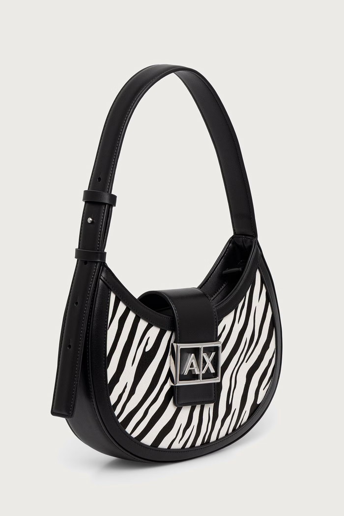 Armani Exchange torebka hobo damska z imitacji skóry XW002565.AF26571 czarny AW26