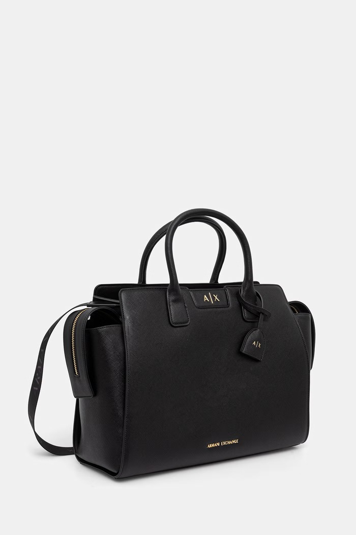 Armani Exchange shopper torba za žene od imitacije kože XW002157.AF26570 crna AW26