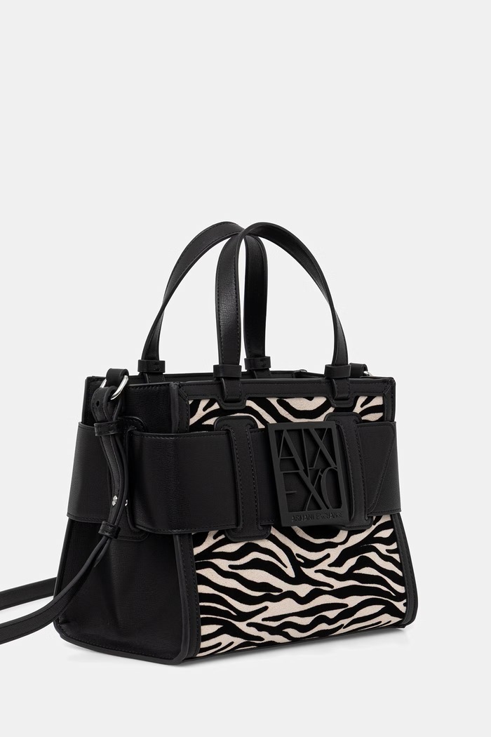 Armani Exchange torebka tote damska z imitacji skóry XW000392.AF26445 czarny AW26