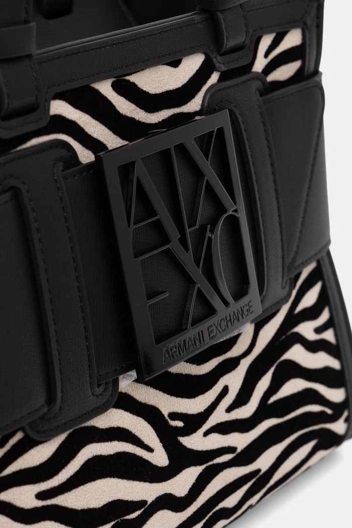 Armani Exchange torebka tote damska z imitacji skóry czarny XW000392.AF26445