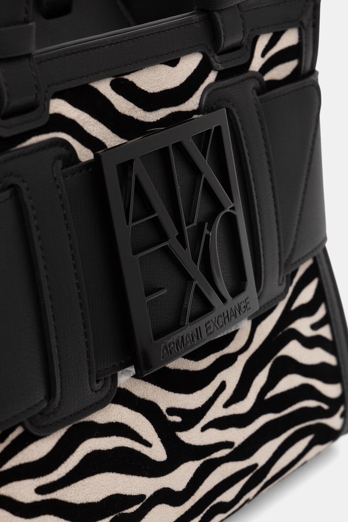 Armani Exchange torebka tote damska z imitacji skóry czarny XW000392.AF26445