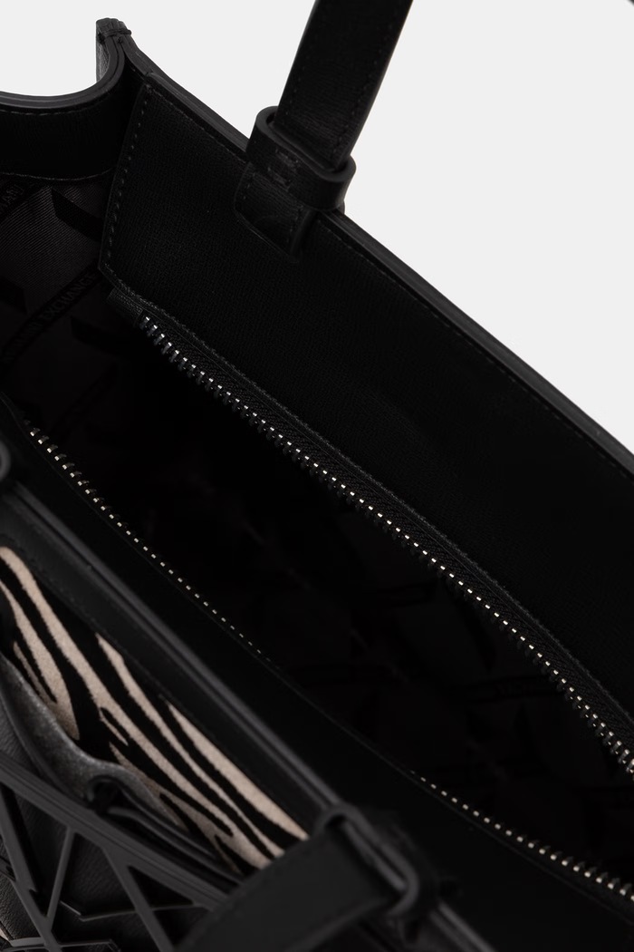 Armani Exchange torebka tote damska z imitacji skóry XW000392.AF26445 czarny