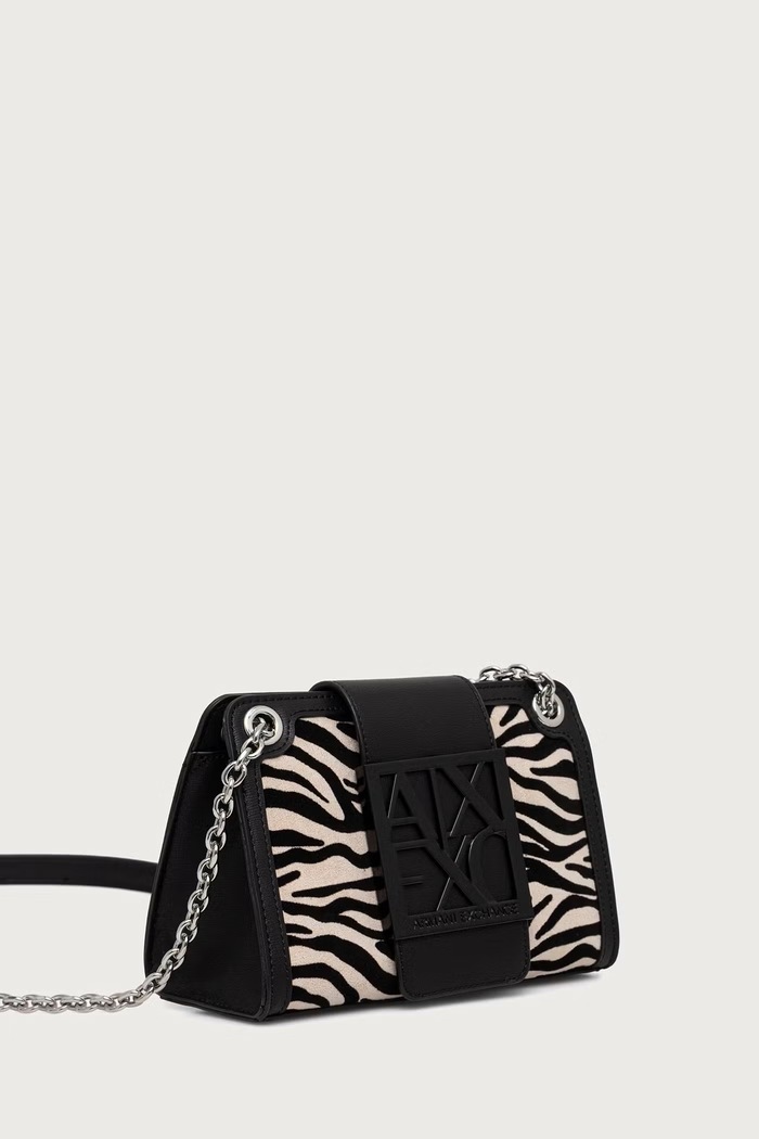 Armani Exchange crossbody torba za žene od imitacije brušene kože XW000281.AF26445 crna AW26