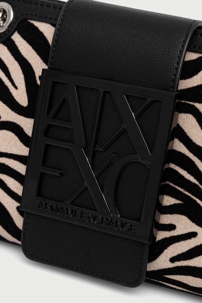 Armani Exchange crossbody torba za žene od imitacije brušene kože crna XW000281.AF26445