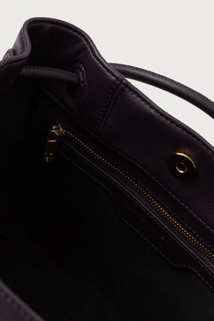 Torebka shopper damska skórzana Trussardi fioletowy Z354E006734N