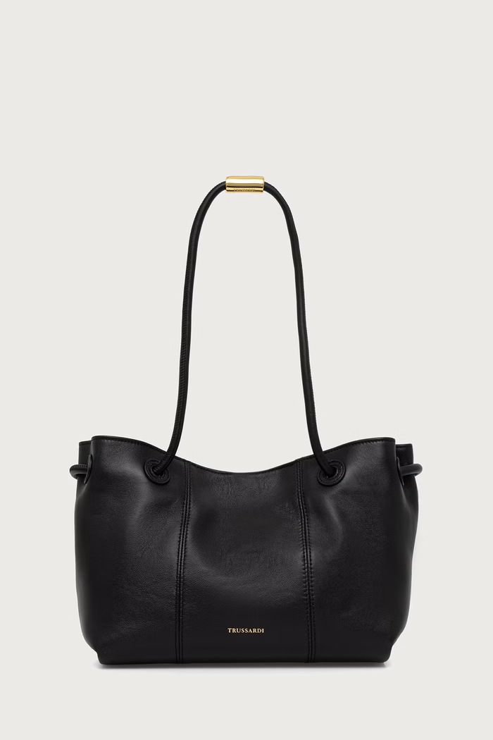 Trussardi Torebka shopper damska skórzana czarny Z354E006734N
