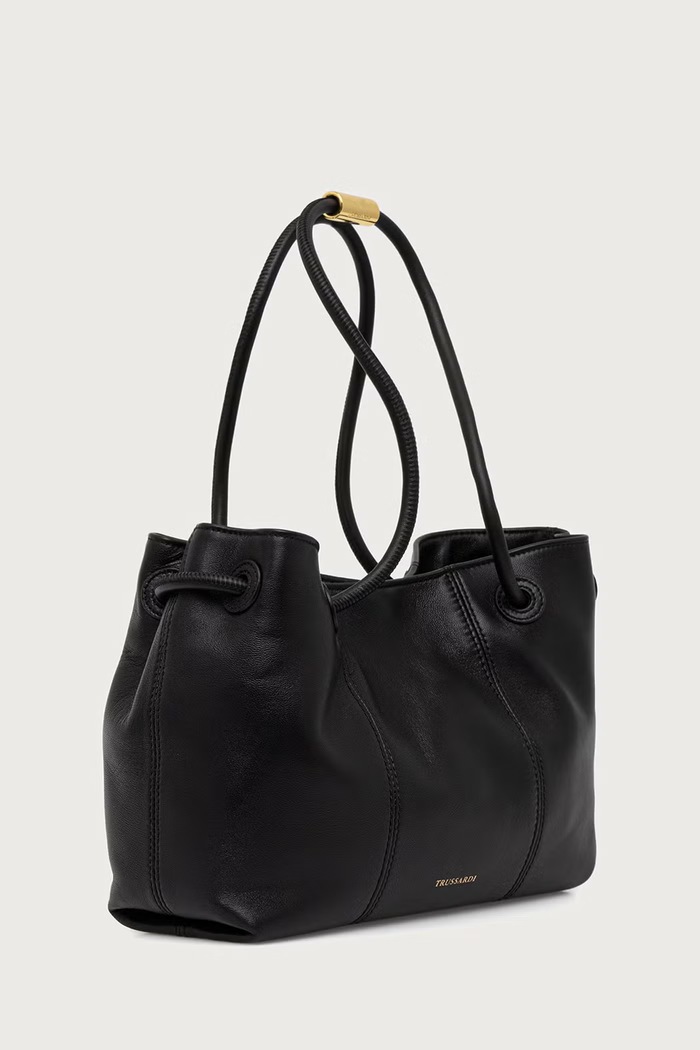 Trussardi Torebka shopper damska skórzana Z354E006734N czarny AW26