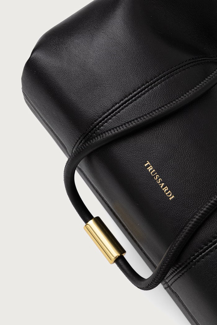 Torebka shopper damska skórzana Trussardi Z354E006734N czarny