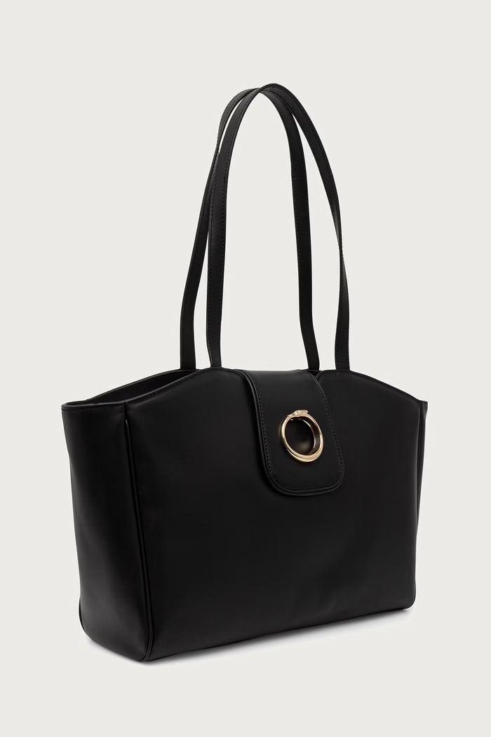 Trussardi Torebka shopper damska skórzana Z396E006926N czarny AW26