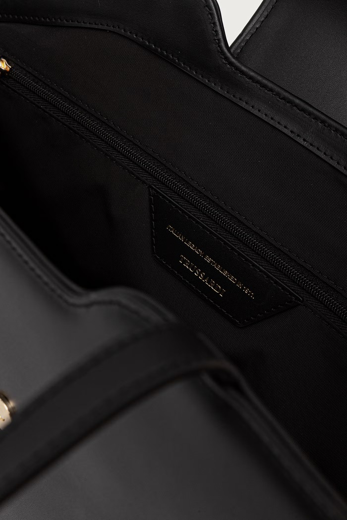Torebka shopper damska skórzana Trussardi czarny Z396E006926N