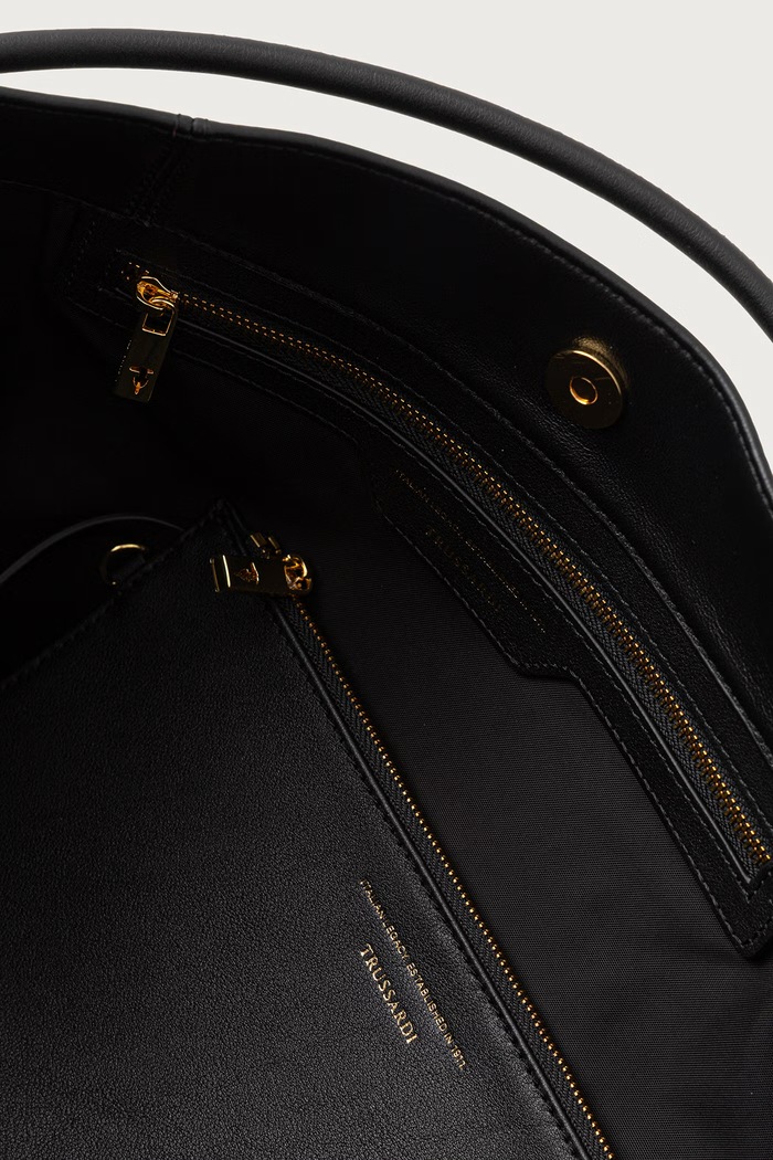 Torebka shopper damska skórzana Trussardi czarny Z616E007148N