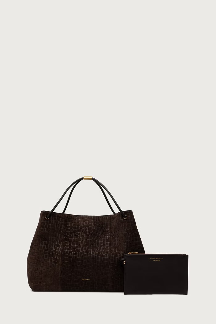 Trussardi Torebka shopper damska skórzana brązowy Z320E006922N