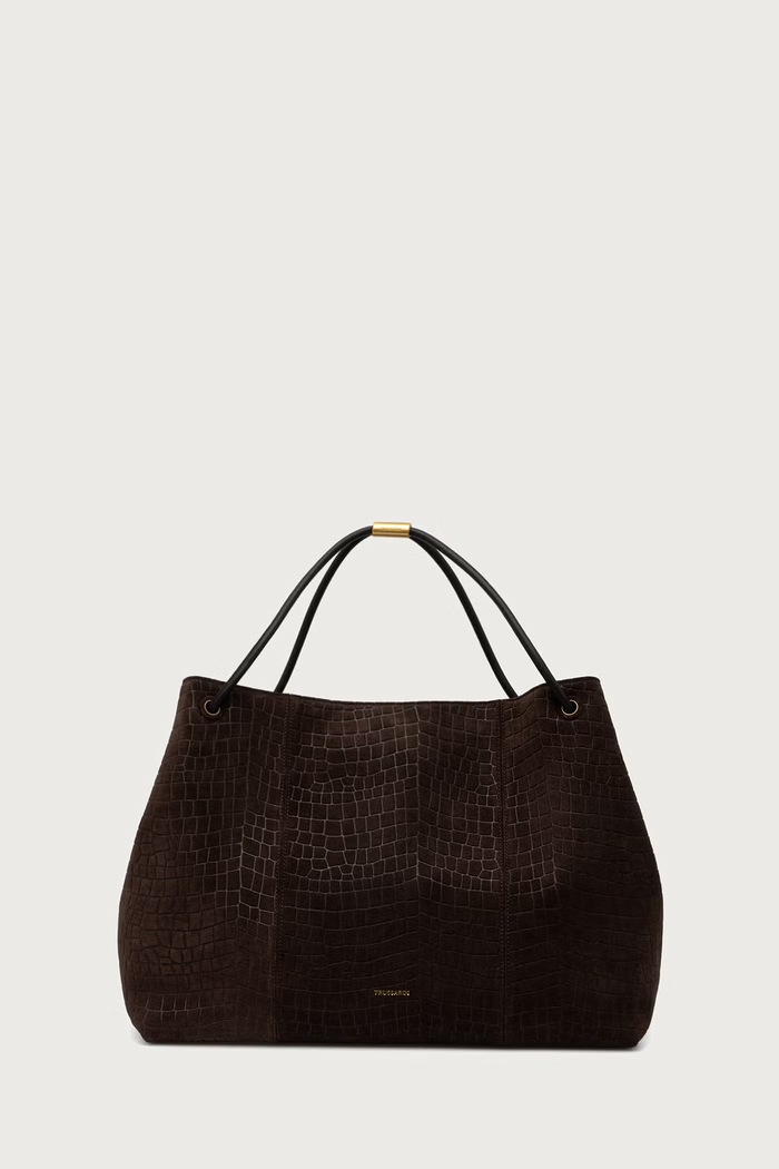 Trussardi Torebka shopper damska skórzana Z320E006922N brązowy AW26