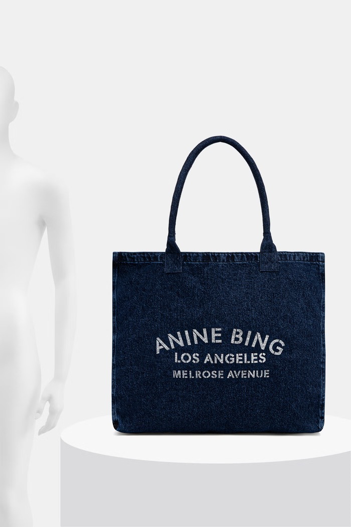 Anine Bing LEO tote bag women's denim A.13.12677.WHD93