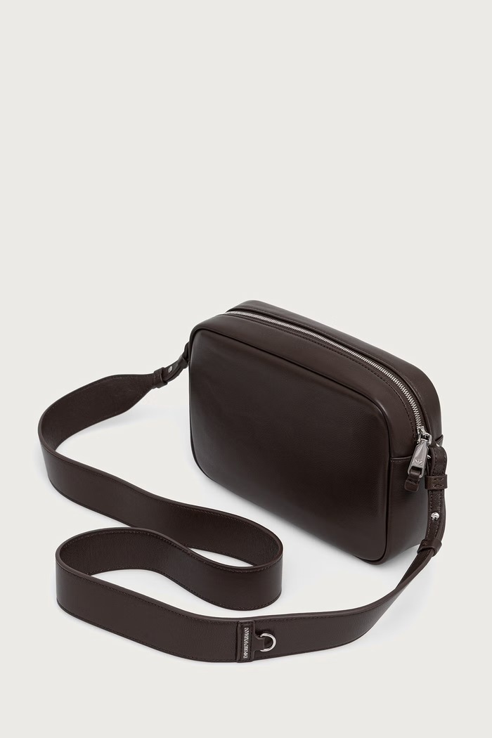Akcesoria Emporio Armani listonoszka damska skórzana EW003032.AF32959 brązowy