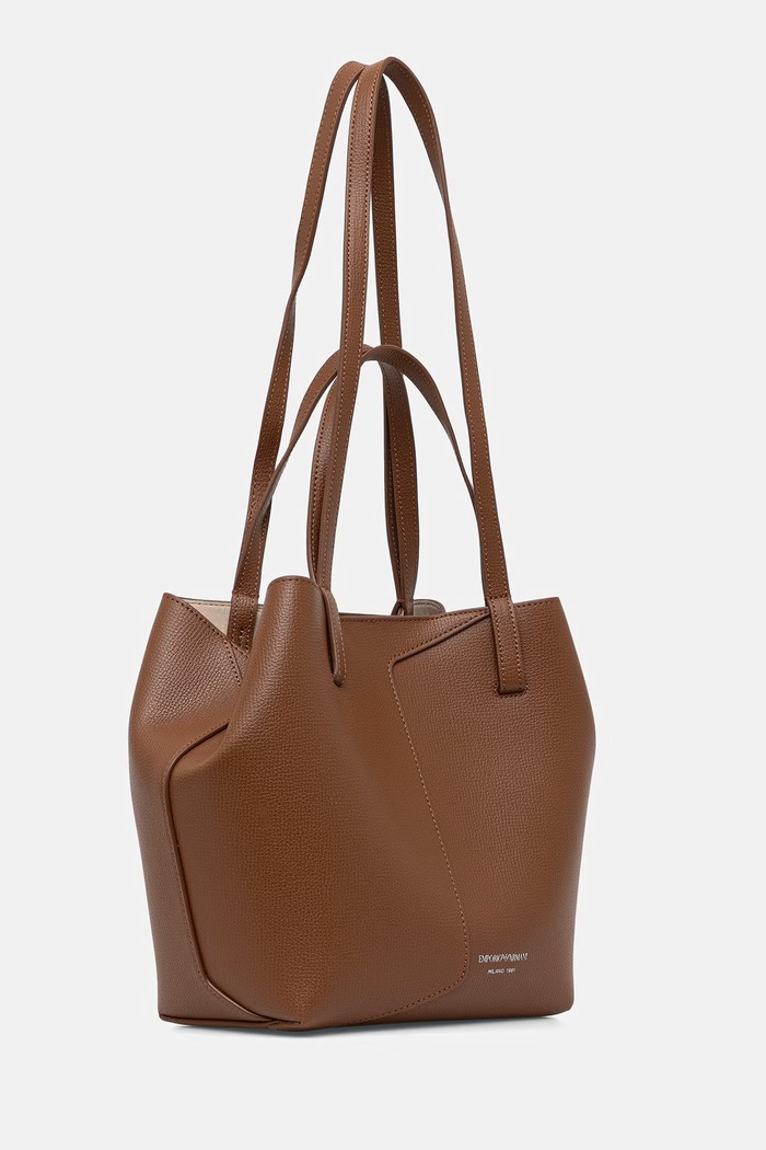Emporio Armani torebka shopper damska skórzana EW005753.AF29459 brązowy AW26