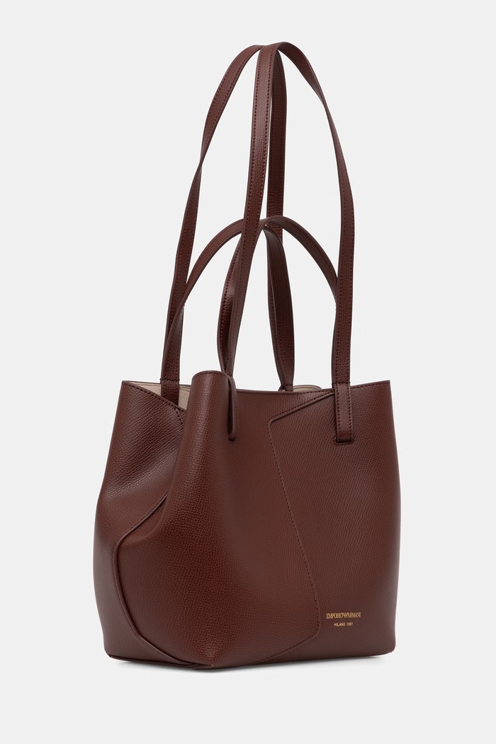 Emporio Armani torebka shopper damska skórzana EW005753.AF29459 brązowy AW26