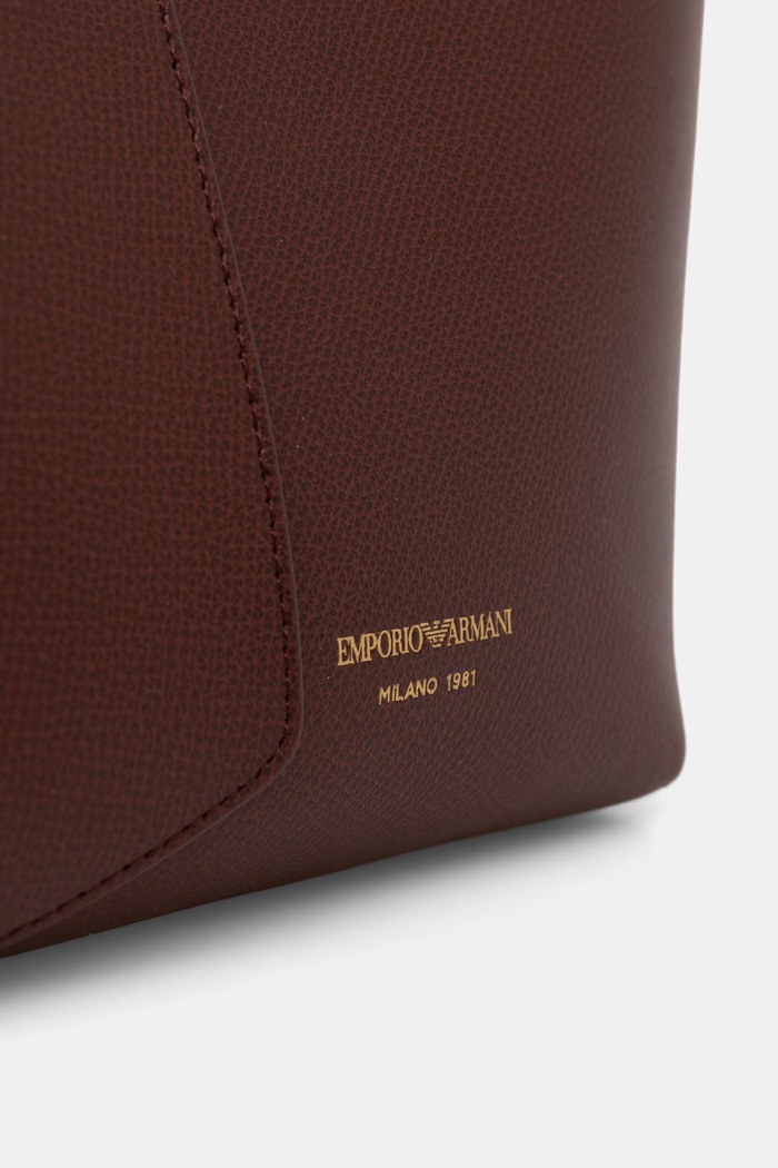 Emporio Armani torebka shopper damska skórzana EW005753.AF29459 brązowy