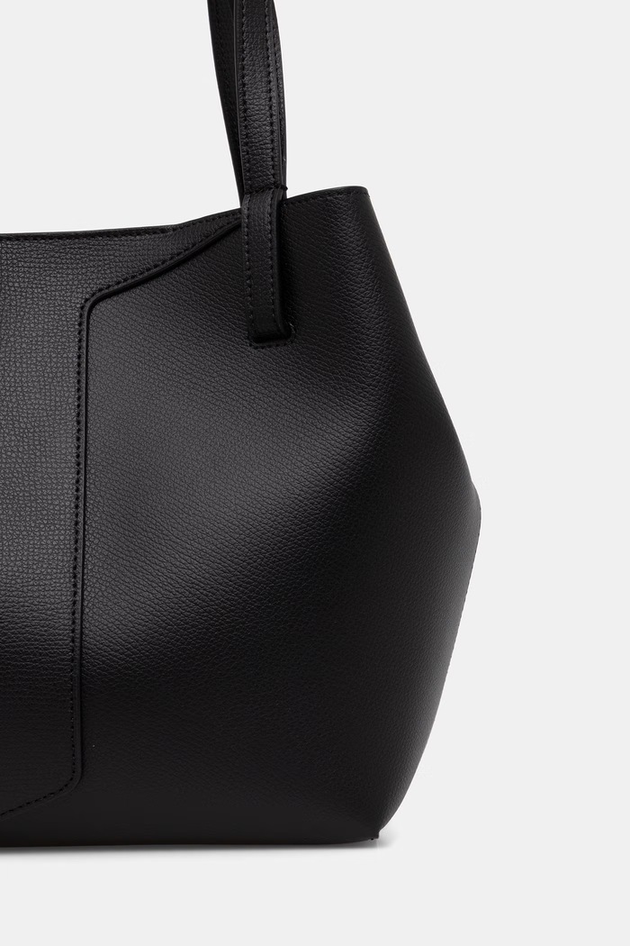 Аксесоари Emporio Armani шопинг чанта дамска от кожа EW005753.AF29459 черен
