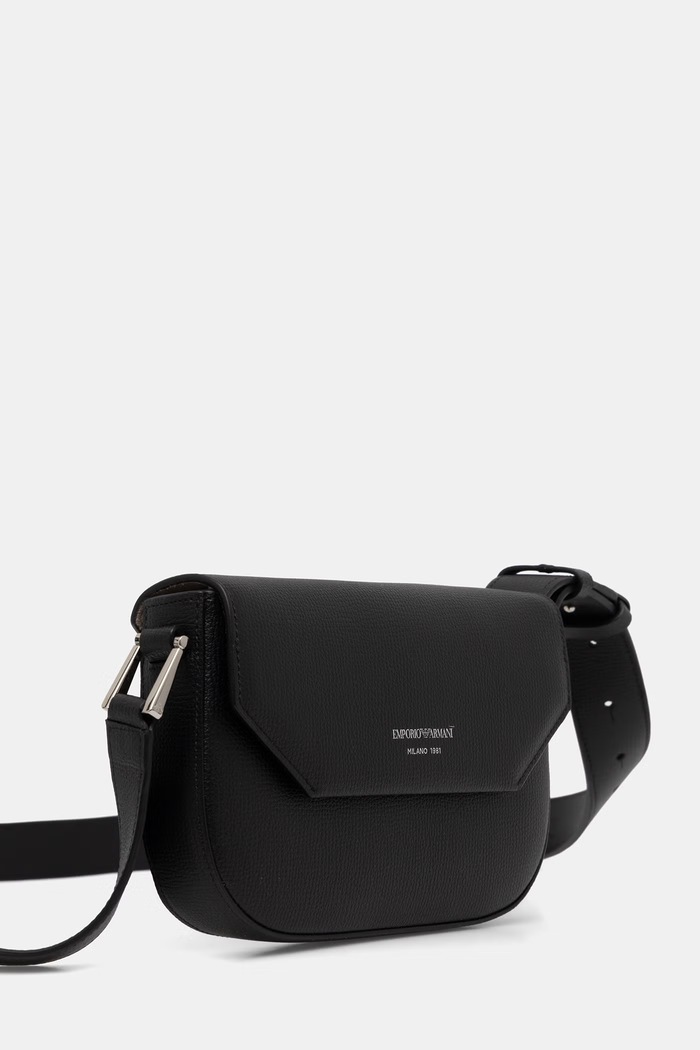 Emporio Armani чанта crossbody дамска от кожа EW005673.AF29459 черен AW26