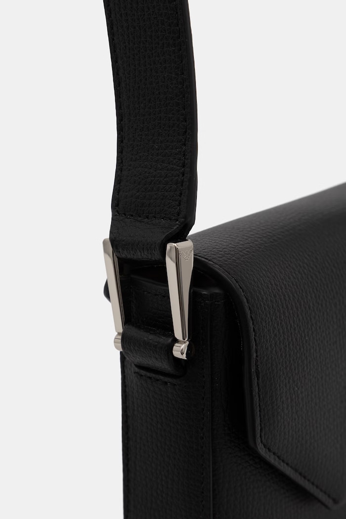 Emporio Armani чанта crossbody дамска от кожа черен EW005673.AF29459