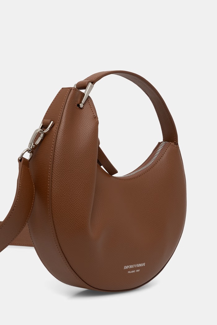 Emporio Armani torebka hobo damska skórzana EW005671.AF29459 brązowy AW26