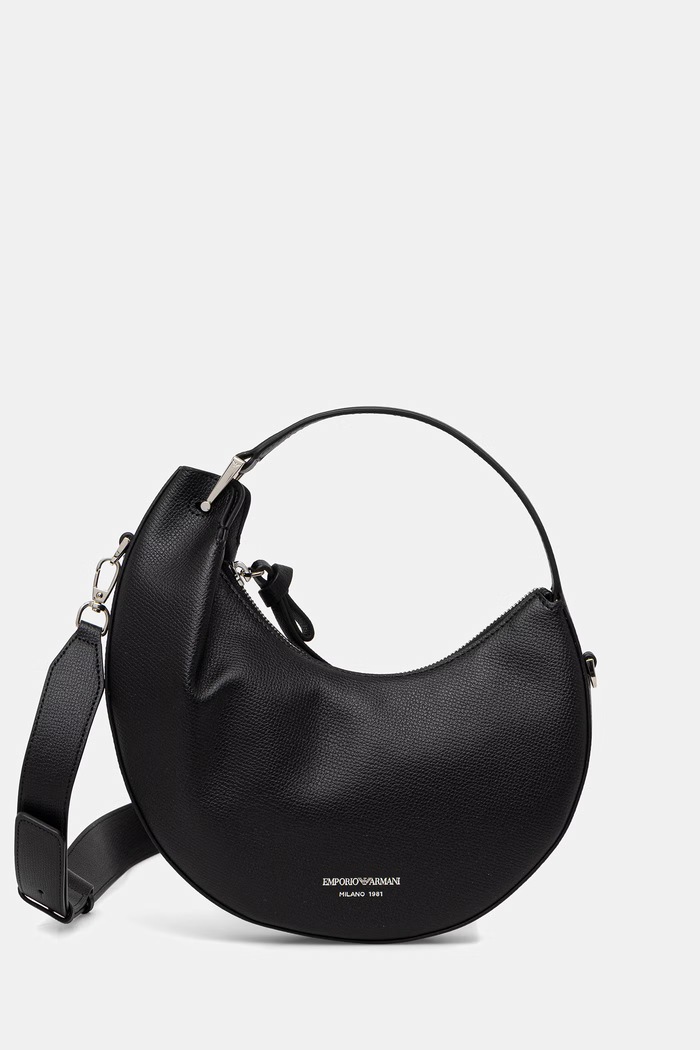 Emporio Armani torebka hobo damska skórzana czarny EW005671.AF29459