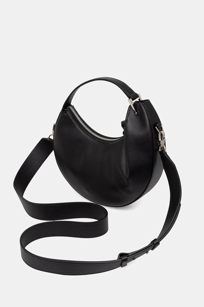 Akcesoria Emporio Armani torebka hobo damska skórzana EW005671.AF29459 czarny